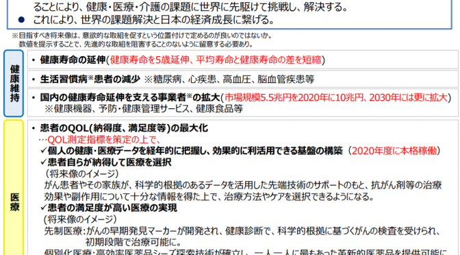 2030年代には健康寿命を5歳延伸｜新産業構造ビジョン