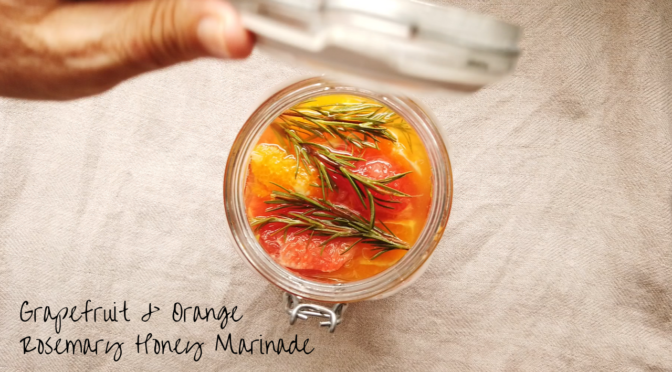 グレープフルーツ＆オレンジのローズマリーはちみつマリネの作り方｜How to make Grapefruit & orange rosemary honey marinade